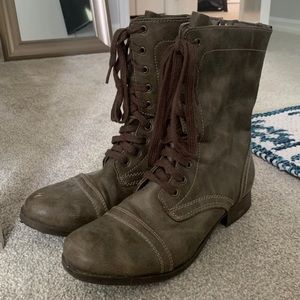 Grey Combat Boots